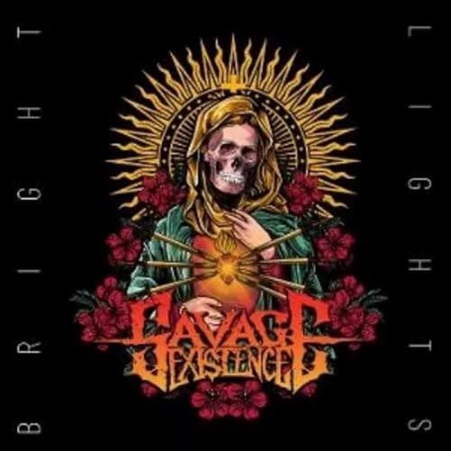 CD cover: skeletal figure with golden halo and red roses.