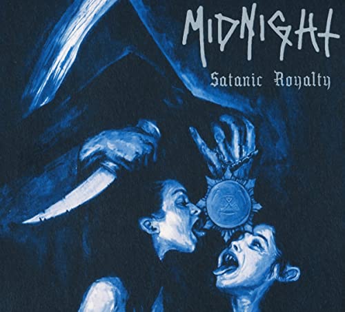 CD cover for “Midnight - Satanic Royalty” with dark, gothic imagery.