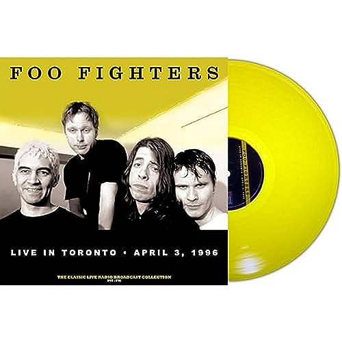 Foo Fighters "Live In Toronto 1996" yellow vinyl record cover and disc.