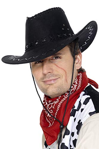 Smiffys Cowboy Hat Suede Look - Black