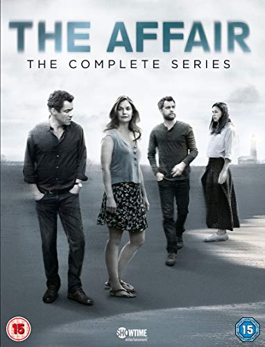 DVD cover for The Affair The Complete Series featuring four actors on a beach.