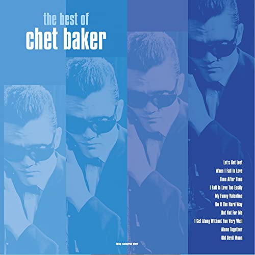 Chet Baker album cover, featuring repeated portraits in sunglasses, blue tones.