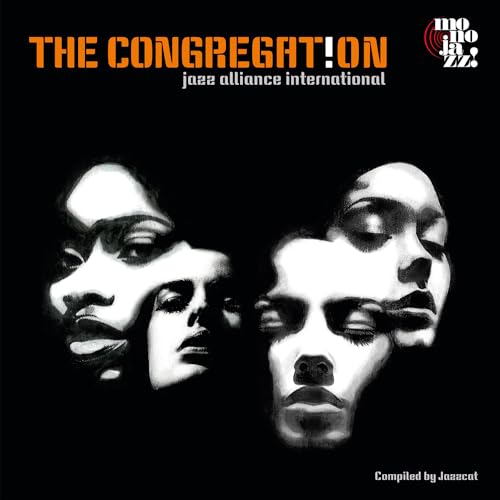 Black and white album cover featuring distorted faces and text.