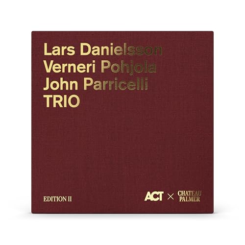 Red album cover with gold text: Lars Danielsson, Verneri Pohjola Trio.