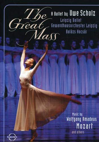Ballet performance image with dancers in white, titled “The Great Mass.”