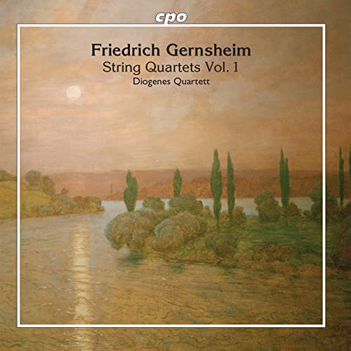 CD cover: landscape painting with river, trees, and text "Friedrich Gernsheim.