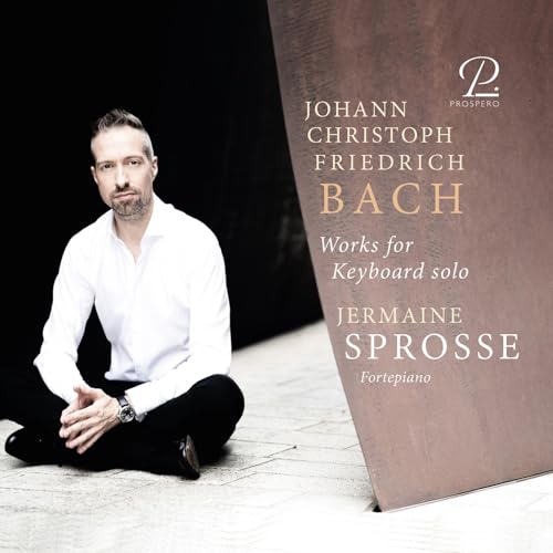 CD cover featuring pianist Jermaine Sprosse and composer Johann Christoph Friedrich Bach.