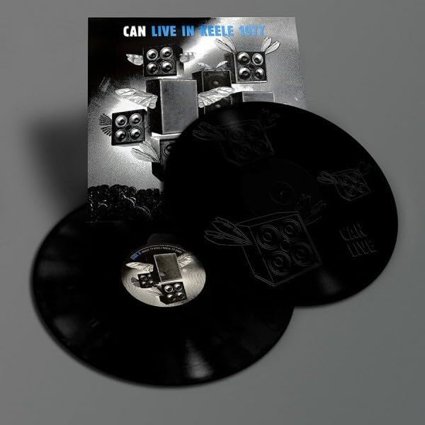 CAN album "Live In Keele 1977" vinyl record with speaker imagery.