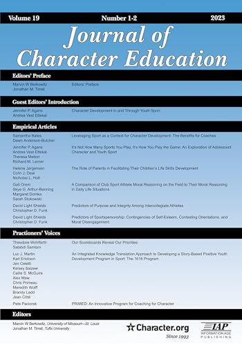 Journal of Character Education Vol 19 Issue 1 & 2