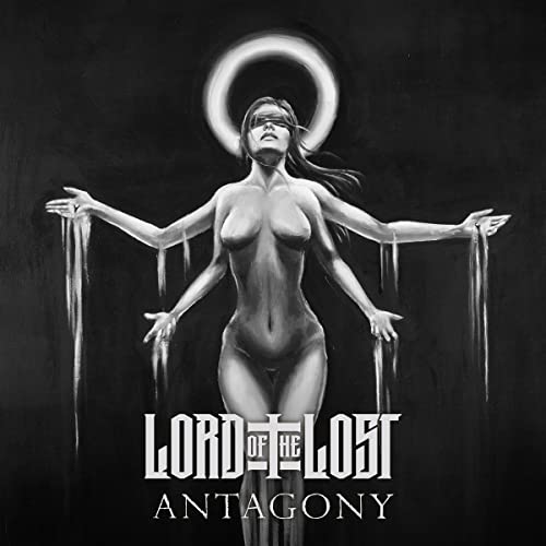 Black and white album cover featuring a blindfolded woman with outstretched arms.