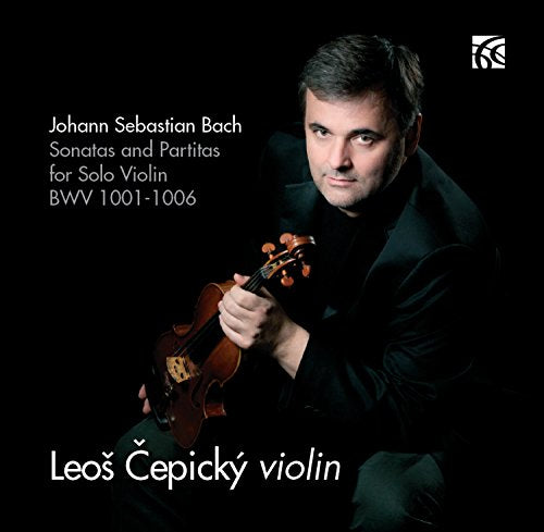 CD cover featuring violinist Leoš Čepický holding a violin, dark background.