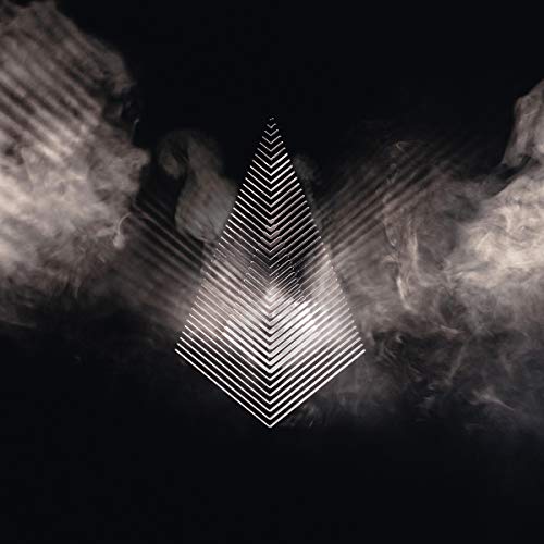 Geometric triangle of lines against a dark, smoky background.