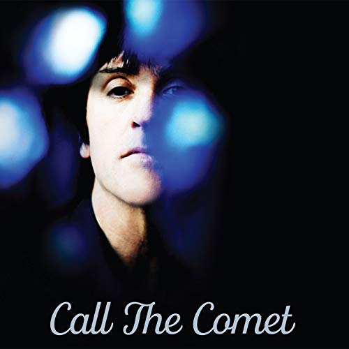 Johnny Marr album cover, blurred portrait with blue light effects.