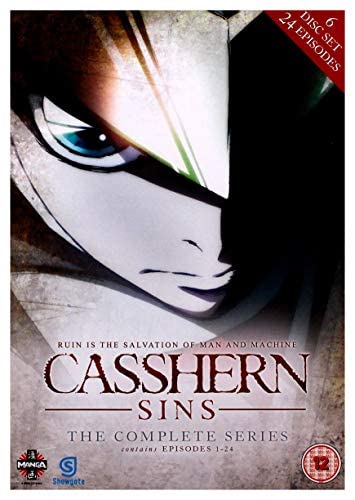 DVD cover for anime series "Casshern Sins" featuring a close-up of a character’s face.