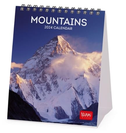 Legami - Table Calendar 2024, 12 Months and Annual Planner 2025, Space for Notes and Notes, Number of the Week, Zodiac Signs and International Holidays, Single Cellophaning, 12x14.5 cm