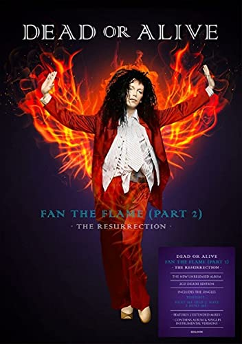 CD cover for Dead or Alive’s “Fan The Flame (Part 2)” with fiery imagery.