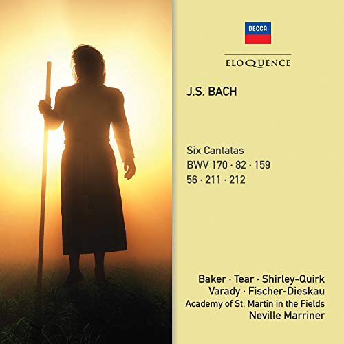 CD cover for J.S. Bach’s Six Cantatas, featuring a silhouetted figure.