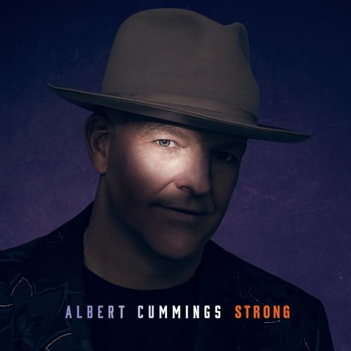 Albert Cummings in a grey hat, album cover for “Strong.”