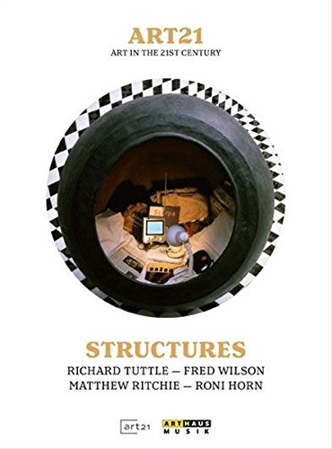 DVD cover for “Art 21: Structures” featuring a tire with artwork inside.