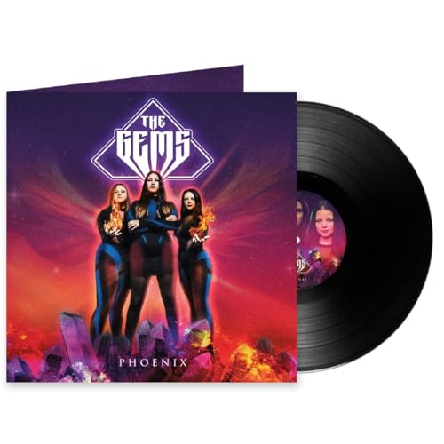 Vinyl record and cover art featuring three women standing before crystals and fire.