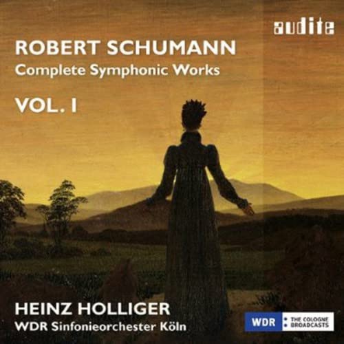 CD cover for Schumann's symphonic works, featuring a figure in a landscape.