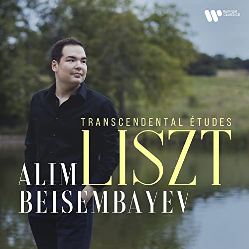 Alim Beisembayev portrait, album cover for Liszt’s Transcendental Études.