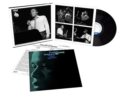 Freddie Hubbard “Blue Spirits” vinyl record with album cover and inserts.