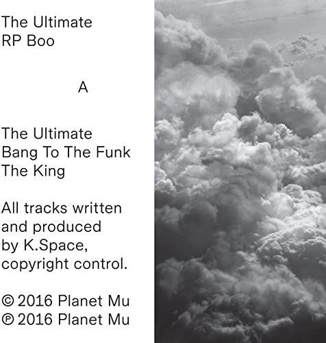 Rp Boo vinyl record cover, split design with text and cloudy sky.