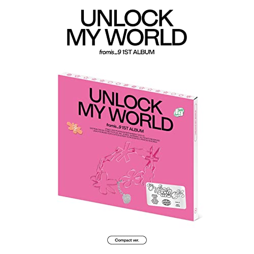 Fromis_9 album "Unlock My World" compact version cover with floral design.
