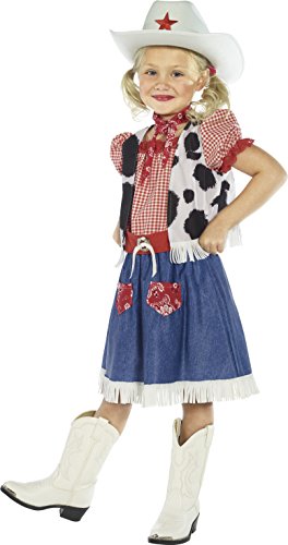 Smiffys Cowgirl Sweetie Costume, Blue, M - 7-9 years