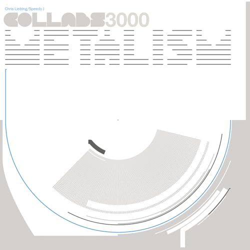 Vinyl record cover with abstract geometric design in gray and blue.