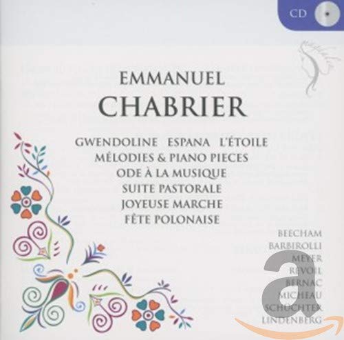 CD cover for Chabrier’s “Favourites” featuring floral design and text.