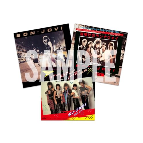 Bon Jovi album cover art featuring the band in 1980s style.
