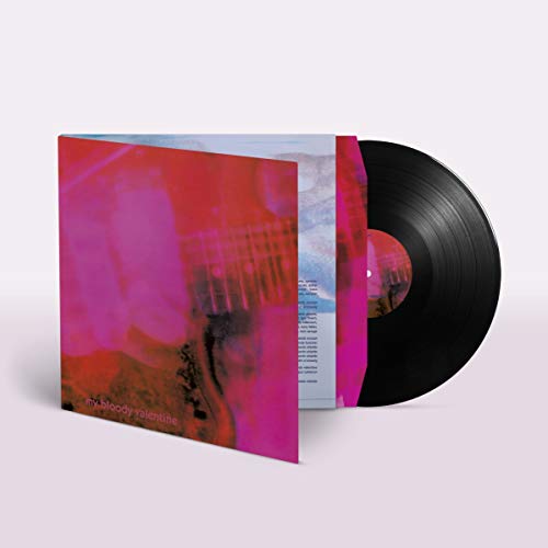 My Bloody Valentine’s “Loveless” vinyl record with red and pink cover art.