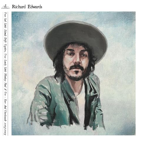 Painted portrait of a man in a hat, album cover for Richard Edwards.