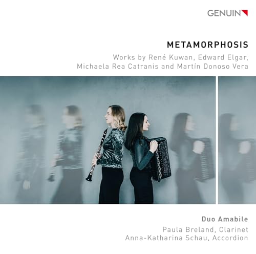 CD cover featuring two musicians with clarinet and accordion, blurred figures.