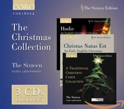 Three CD set, “The Christmas Collection” by The Sixteen, with festive imagery.
