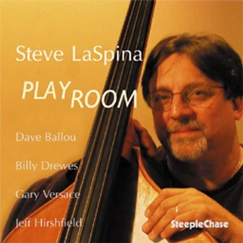 CD cover featuring Steve LaSpina with a double bass and text.