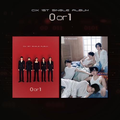 Cix album cover: group in suits and casual poses, red and white backgrounds.