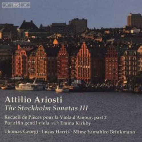 CD cover: Stockholm cityscape at dusk with text “Ariosti: Stockholm Sonatas III”.