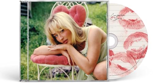 Sabrina Carpenter "Short N Sweet" CD case and disc with lip prints.