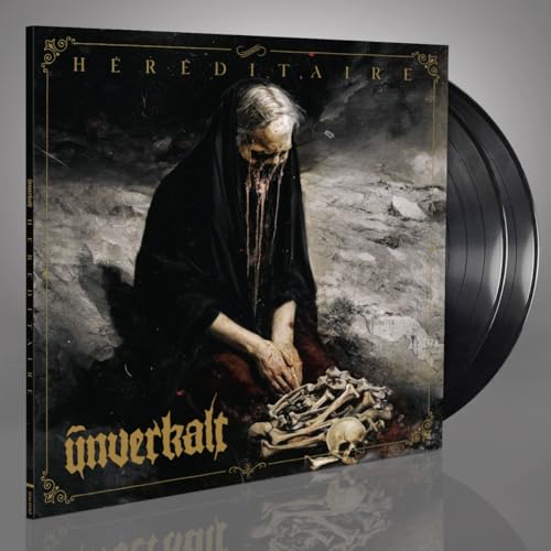 Vinyl record cover featuring a veiled woman and pile of skulls.