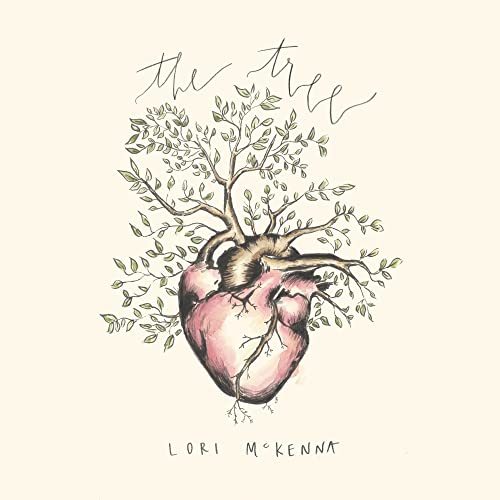 Heart-shaped tree illustration with delicate leaves, album cover art.