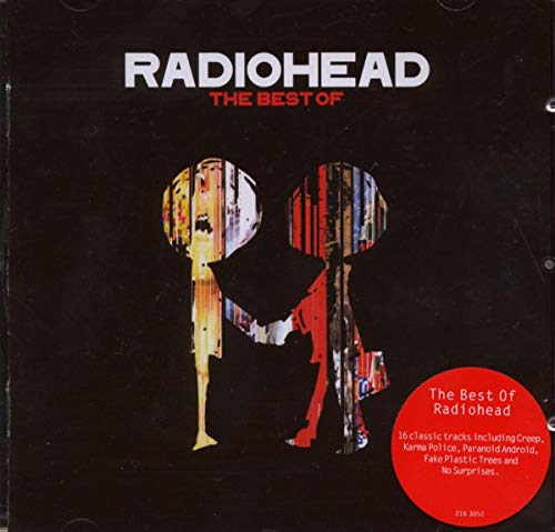 Radiohead The Best Of CD cover with two stylized figures shaking hands on black.