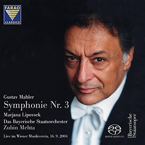 CD cover featuring a portrait of conductor Zubin Mehta, Mahler's Symphony No. 3.