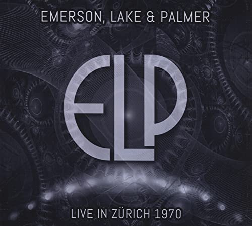 ELP album cover: stylized letters against a dark, mechanical background.