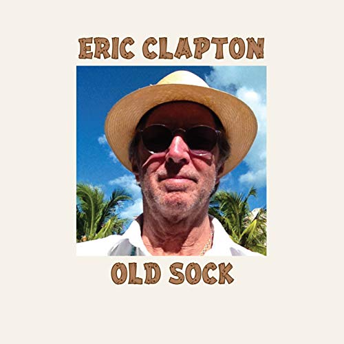 Eric Clapton album cover, “Old Sock,” featuring a portrait with palm trees.