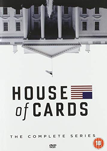 House of Cards" DVD box set featuring the White House and American flag.
