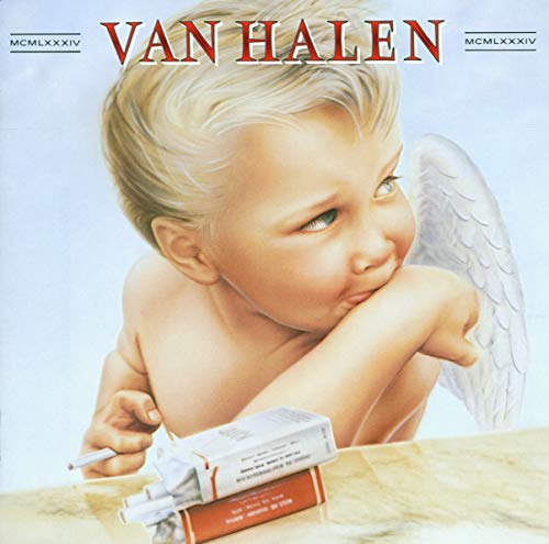Van Halen “1984” CD cover: baby with angel wing and cigarettes.