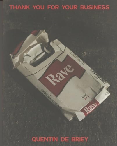 Crushed cigarette pack with "Rave" branding and text by Quentin De Briey.